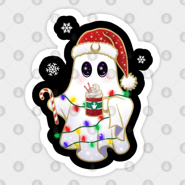 Holiday Ghost Peppermint Mocha Latte Sticker by moonstruck crystals
